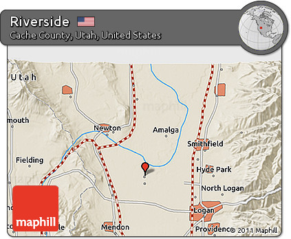 Shaded Relief 3D Map of Riverside