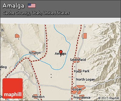 Shaded Relief 3D Map of Amalga