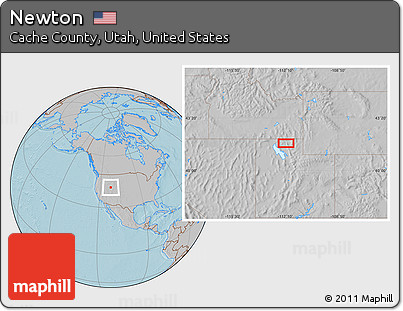 Gray Location Map of Newton, hill shading