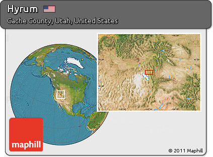 Satellite Location Map of Hyrum