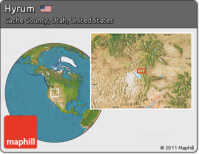 Satellite Location Map of Hyrum