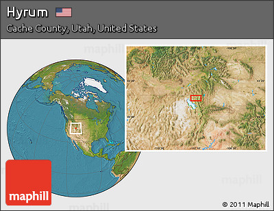Satellite Location Map of Hyrum