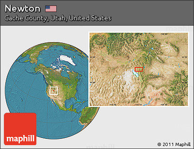 Satellite Location Map of Newton