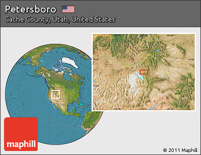 Satellite Location Map of Petersboro