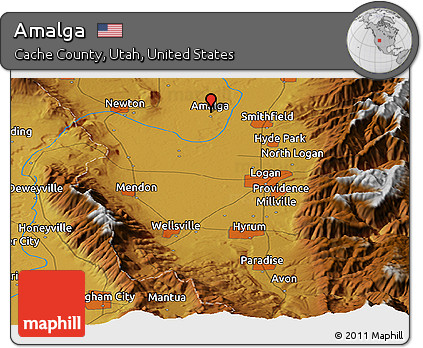 Physical Panoramic Map of Amalga