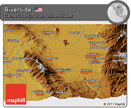 Physical Panoramic Map of Riverside