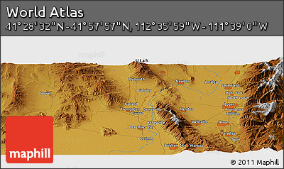 Physical Panoramic Map of the Area around 41° 43' 14" N, 112° 7' 30" W