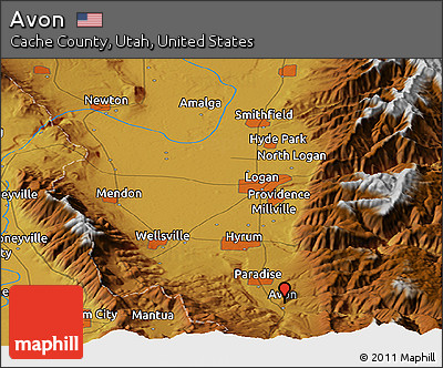 Physical Panoramic Map of Avon