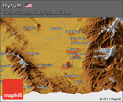 Physical Panoramic Map of Hyrum