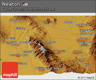 Physical Panoramic Map of Newton