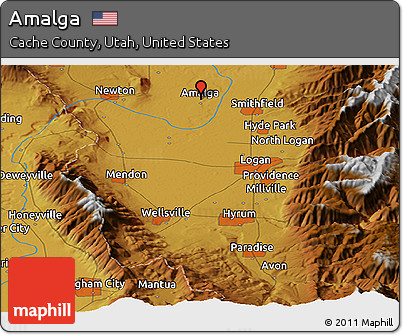 Physical Panoramic Map of Amalga
