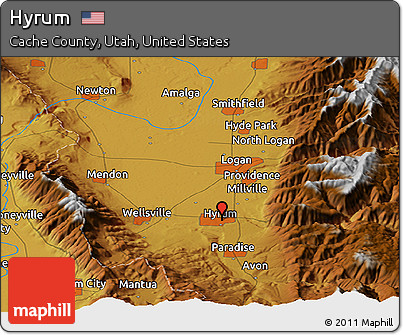 Physical Panoramic Map of Hyrum