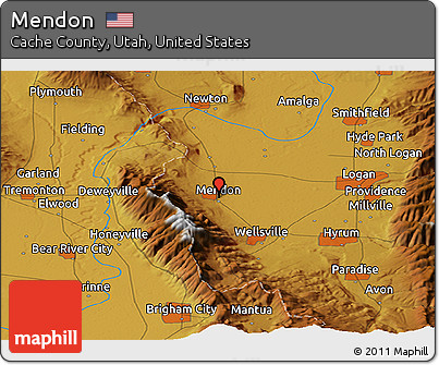 Physical Panoramic Map of Mendon