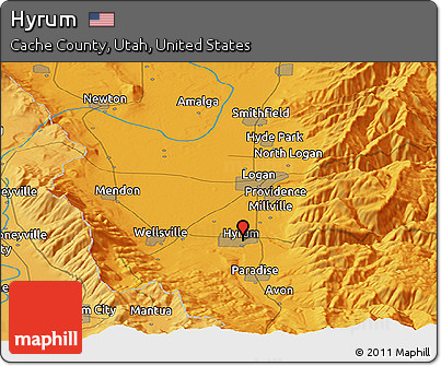 Political Panoramic Map of Hyrum