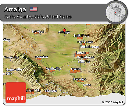 Satellite Panoramic Map of Amalga