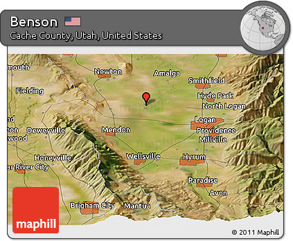 Satellite Panoramic Map of Benson