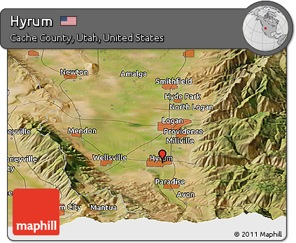 Satellite Panoramic Map of Hyrum