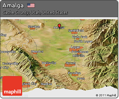 Satellite Panoramic Map of Amalga