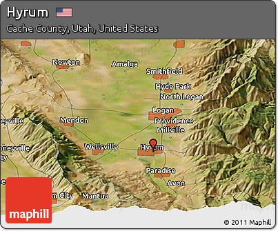 Satellite Panoramic Map of Hyrum