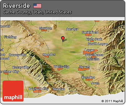 Satellite Panoramic Map of Riverside