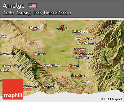 Satellite Panoramic Map of Amalga