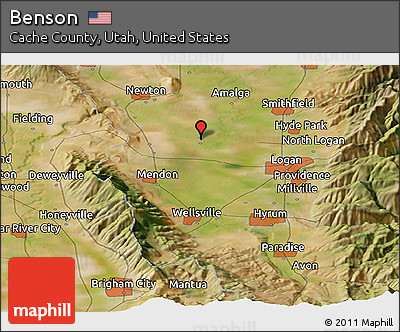 Satellite Panoramic Map of Benson