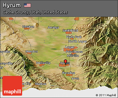 Satellite Panoramic Map of Hyrum