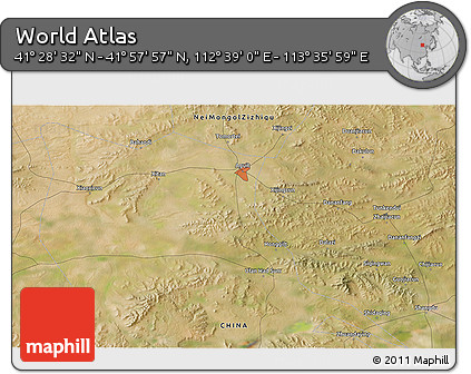 Satellite 3D Map of the Area around 41° 43' 14" N, 113° 7' 30" E