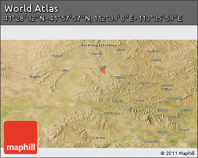 Satellite 3D Map of the Area around 41° 43' 14" N, 113° 7' 30" E