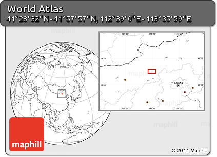 Blank Location Map of the Area around 41° 43' 14" N, 113° 7' 30" E