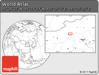 Blank Location Map of the Area around 41° 43' 14" N, 113° 7' 30" E