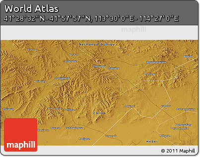 Physical 3D Map of the Area around 41° 43' 14" N, 113° 58' 29" E