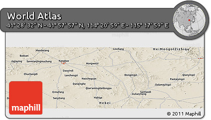 Shaded Relief Panoramic Map of the Area around 41° 43' 14" N, 114° 49' 29" E