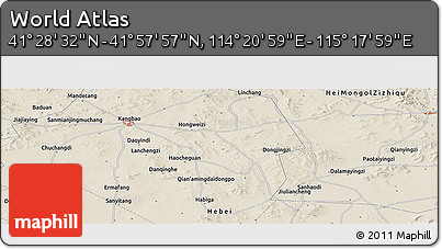 Shaded Relief Panoramic Map of the Area around 41° 43' 14" N, 114° 49' 29" E