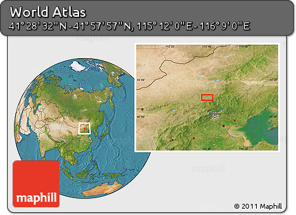 Satellite Location Map of the Area around 41° 43' 14" N, 115° 40' 30" E