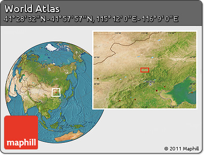 Satellite Location Map of the Area around 41° 43' 14" N, 115° 40' 30" E