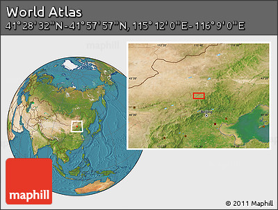 Satellite Location Map of the Area around 41° 43' 14" N, 115° 40' 30" E