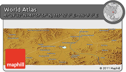 Physical Panoramic Map of the Area around 41° 43' 14" N, 115° 40' 30" E