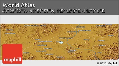 Physical Panoramic Map of the Area around 41° 43' 14" N, 115° 40' 30" E