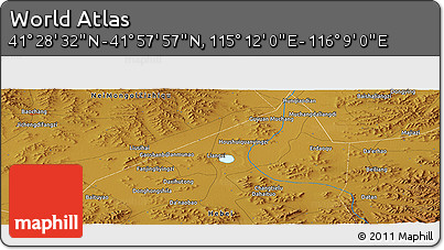 Physical Panoramic Map of the Area around 41° 43' 14" N, 115° 40' 30" E
