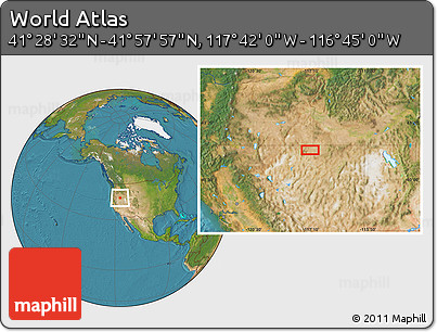Satellite Location Map of the Area around 41° 43' 14" N, 117° 13' 29" W