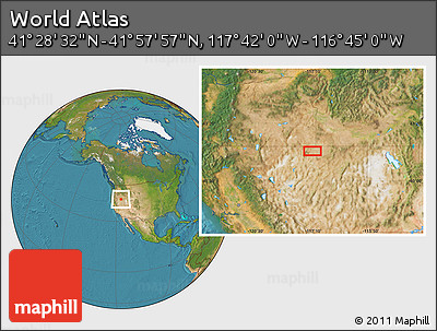 Satellite Location Map of the Area around 41° 43' 14" N, 117° 13' 29" W