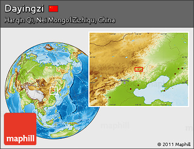 Physical Location Map of Dayingzi