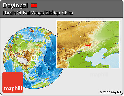 Physical Location Map of Dayingzi