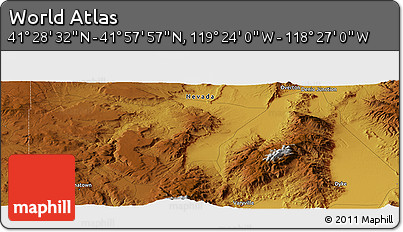 Physical Panoramic Map of the Area around 41° 43' 14" N, 118° 55' 30" W