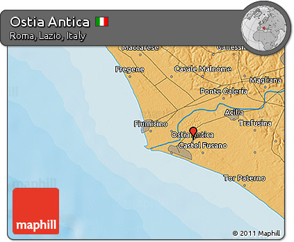 Political 3D Map of Ostia Antica