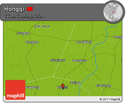 Physical 3D Map of Hongqi