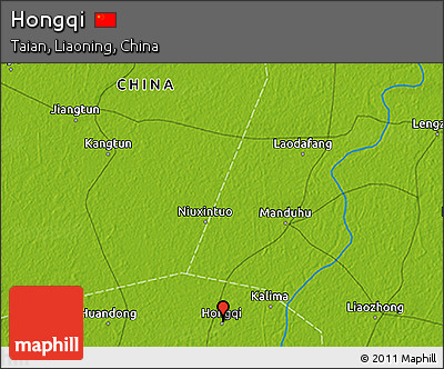 Physical 3D Map of Hongqi