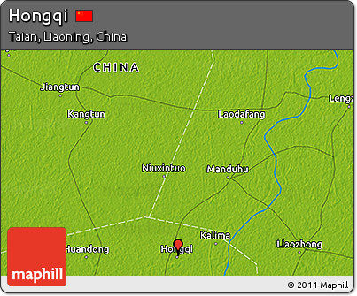 Physical 3D Map of Hongqi