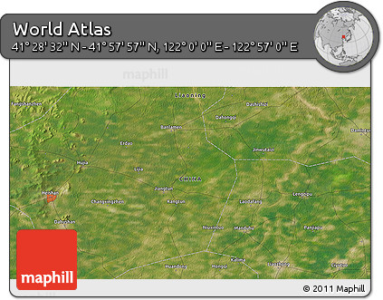 Satellite 3D Map of the Area around 41° 43' 14" N, 122° 28' 29" E